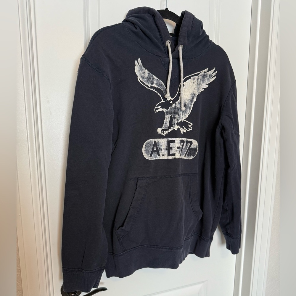 American Eagle Outfitters men’s navy graphic hoodie